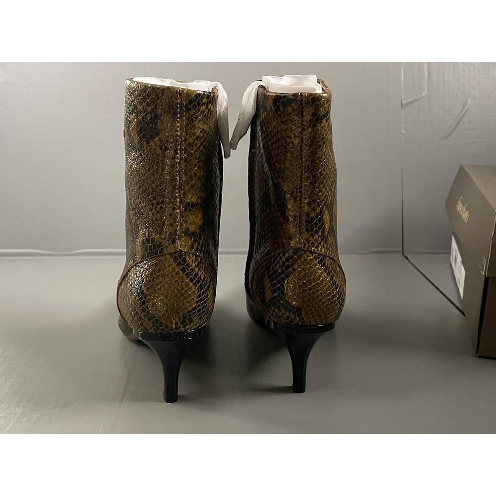 Franco Sarto Boots Womens Size 5.5 Brown L-ANNA Leather Ankle Bootie Kitten Heel - Picture 5 of 9